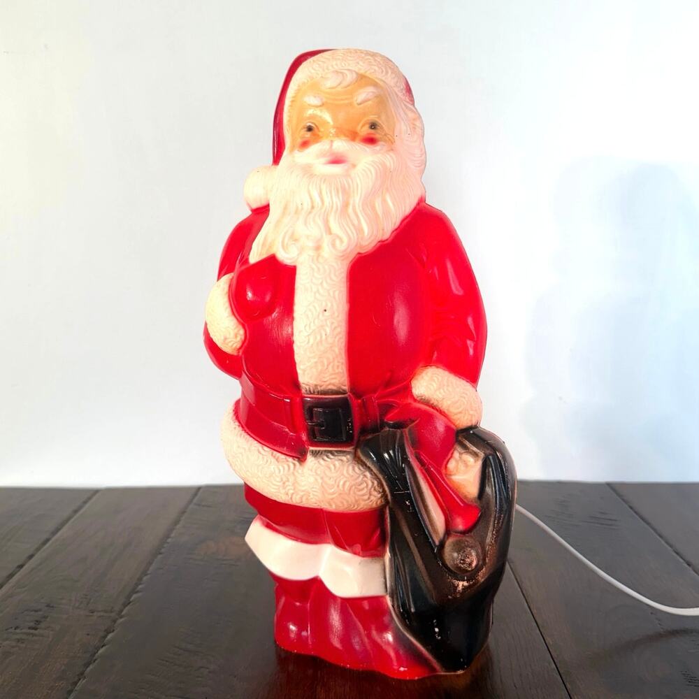 Vintage 1968 Empire Blow Mold Santa Claus 14" Christmas Decoration